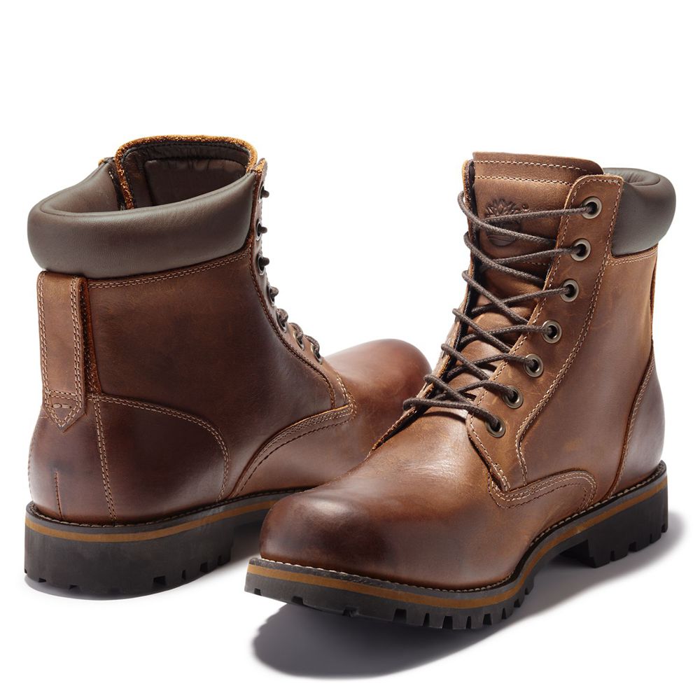 Timberland Mens 6-Inch Boots Rugged Waterproof - Brown - India SE2843670